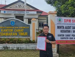 SPM Sumsel Soroti Dugaan Penyimpangan Kegiatan di Camat Pedamaran Timur OKI; Diduga Rawan Rugikan Keuangan Daerah