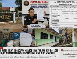 IKBML Sumsel Soroti Pengelolaan Dana BOS SMAN 1 Tanjung Batu 2024–2025; Total Rp1,9 Miliar Diduga Rawan Penyimpangan, Desak Audit Menyeluruh   