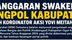 Anggaran Swakelola Kesbangpol OKI 2025–2026: Perjalanan Dinas dan Honorarium Menjadi Perhatian SPM Sumsel