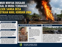 Sumur Minyak Diduga Beroperasi Tanpa Izin Terbakar di Muba, Polsek Sanga Desa Pastikan Tidak Ada Korban Jiwa