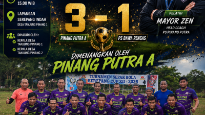 Pinang Putra A Tampil Solid, Taklukkan PS Bawa Rengas 3–1 di Laga U-40