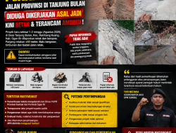 Proyek Penahan Tebing Jalan Provinsi di Tanjung Bulan Retak Tak Lama Setelah Selesai