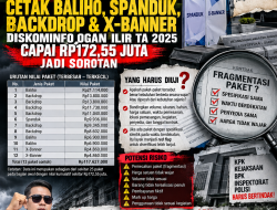 PAKET CETAK BALIHO, SPANDUK, BACKDROP & X-BANNER DISKOMINFO OGAN ILIR TA 2025 DI SOROT
