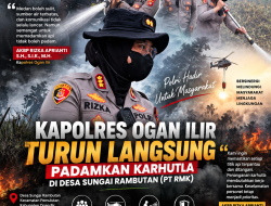 Kapolres Ogan Ilir Turun Langsung Padamkan Karhutla di Desa Sungai Rambutan, Perkuat Sinergi Penanganan di Lapangan