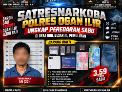 “Polres Ogan Ilir Tegas Berantas Narkoba, 3,59 Gram Sabu Diamankan di Ibul Besar III”